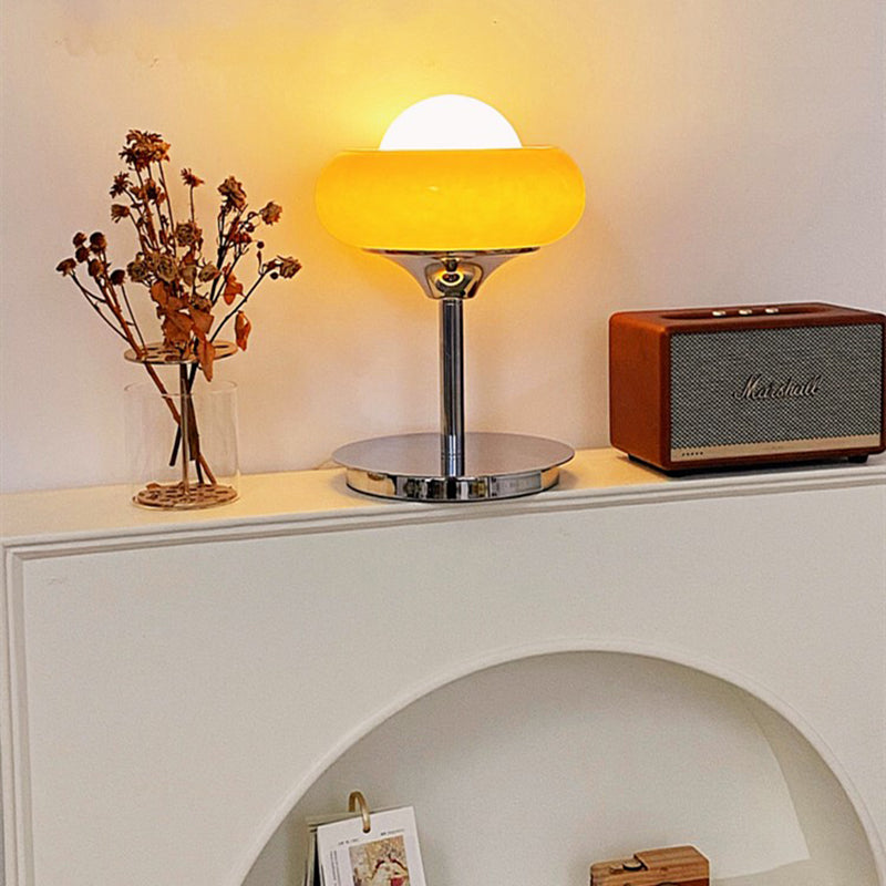 Lampe de table tarte à œufs d'oeuf ultra-moderne lampe de chevet en verre soufflé à la main pour chambre à coucher