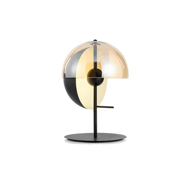 Ultra-modern Simplicity Semicircle Table Lamp Glass Nightstand Lamp for Bedroom