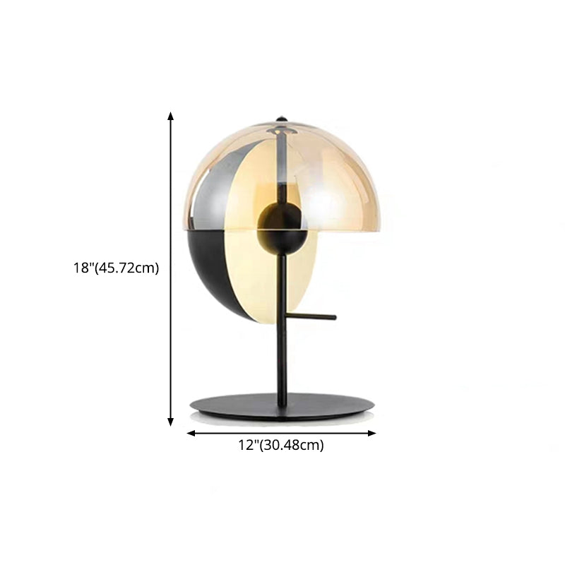 Ultra-modern Simplicity Semicircle Table Lamp Glass Nightstand Lamp for Bedroom