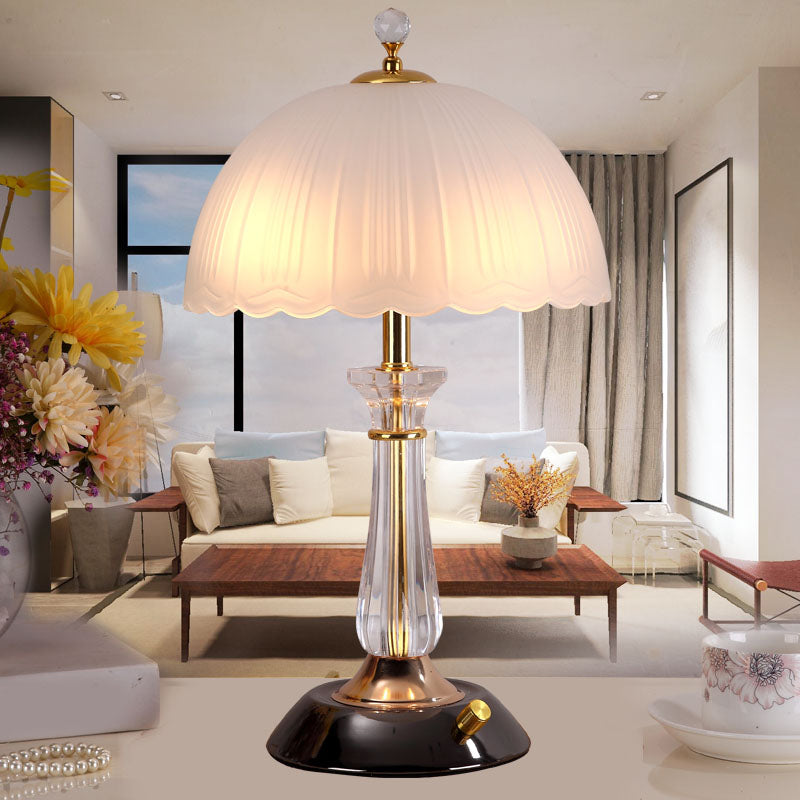 Ultra-moderne Einfachheit Domtisch Lampe weiße Glas Nachttisch-Lampe für Schlafzimmer