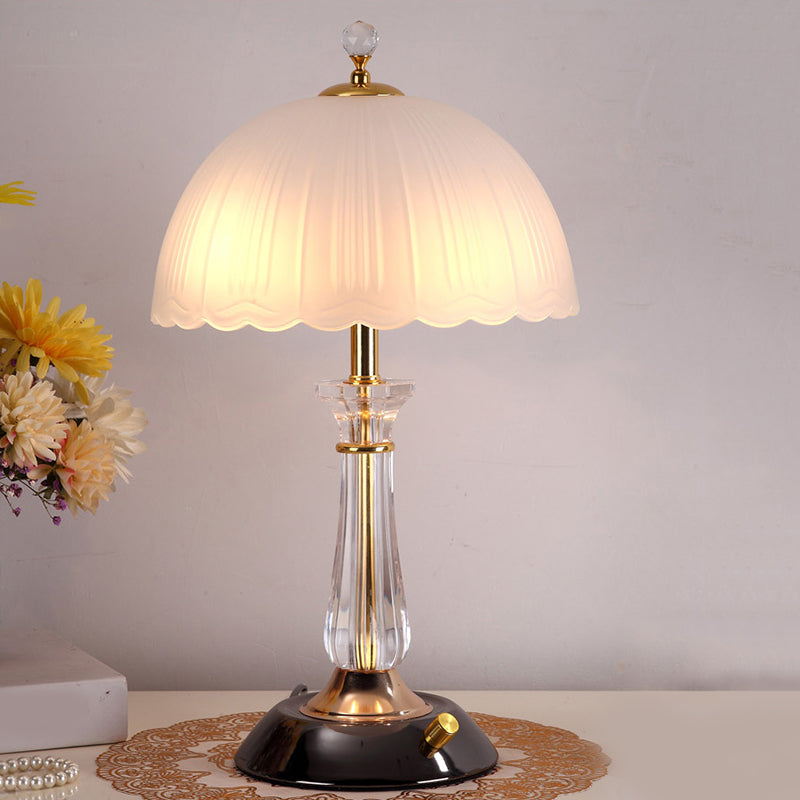 Ultra-moderne Einfachheit Domtisch Lampe weiße Glas Nachttisch-Lampe für Schlafzimmer