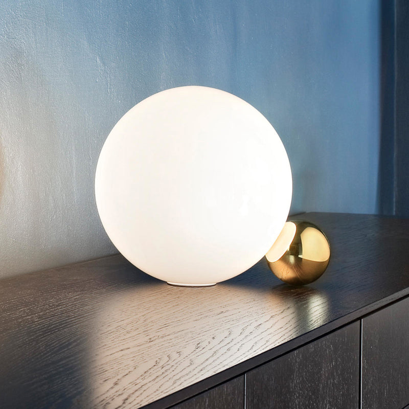 Ultra-modern Simplicity Globe Table Lamp White Glass Nightstand Lamp for Bedroom