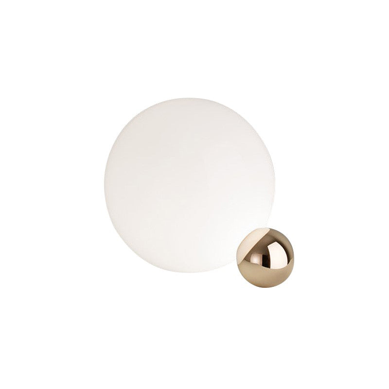 Ultra-modern Simplicity Globe Table Lamp White Glass Nightstand Lamp for Bedroom