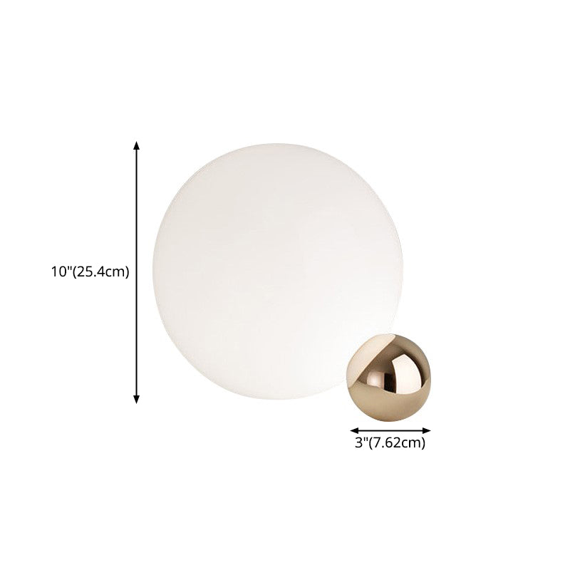 Ultra-modern Simplicity Globe Table Lamp White Glass Nightstand Lamp for Bedroom