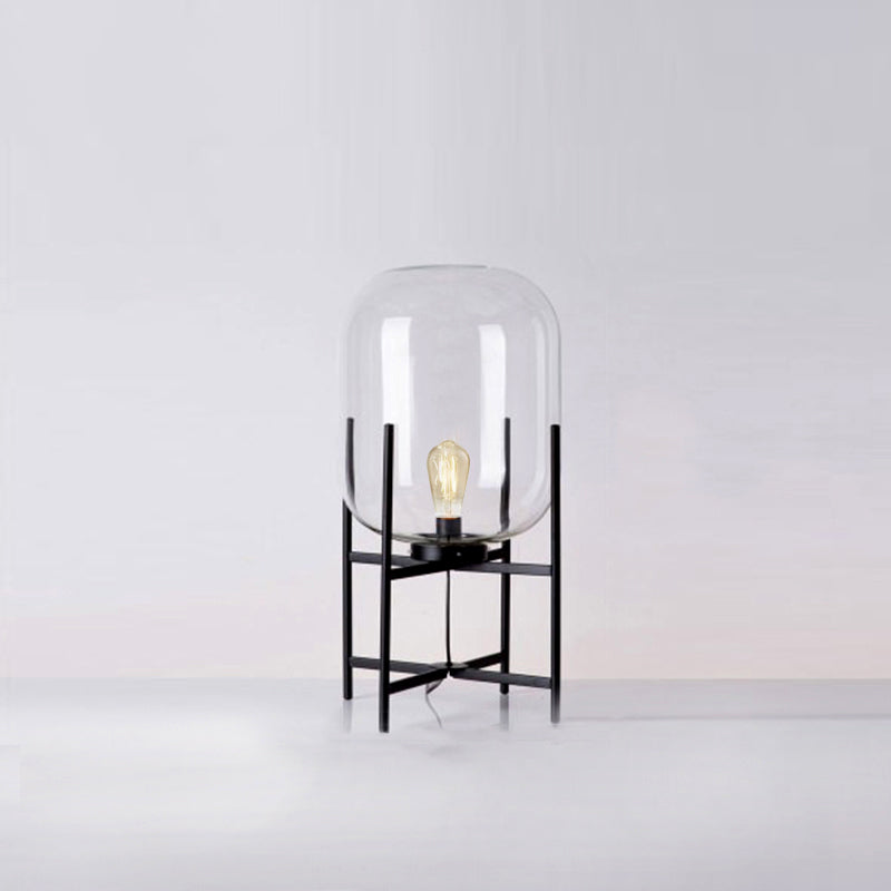 Ultramoderne eenvoud vat tafellamp glas nachtkastje lamp voor slaapkamer