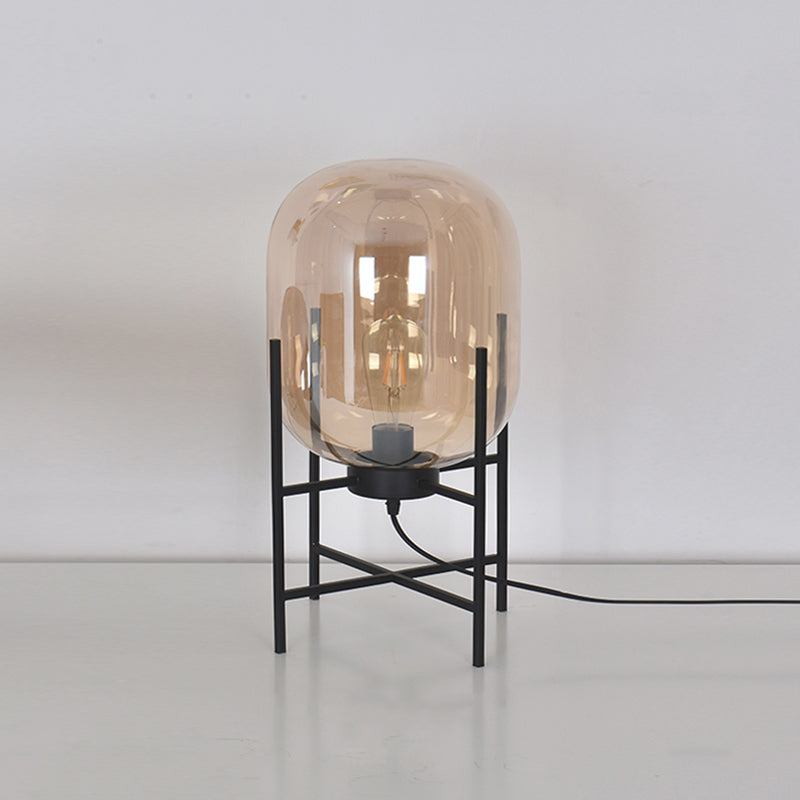 Ultramoderne eenvoud vat tafellamp glas nachtkastje lamp voor slaapkamer