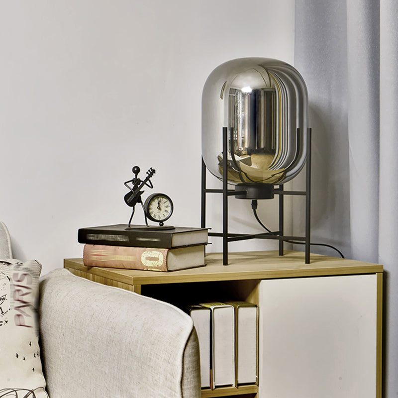Ultramoderne eenvoud vat tafellamp glas nachtkastje lamp voor slaapkamer