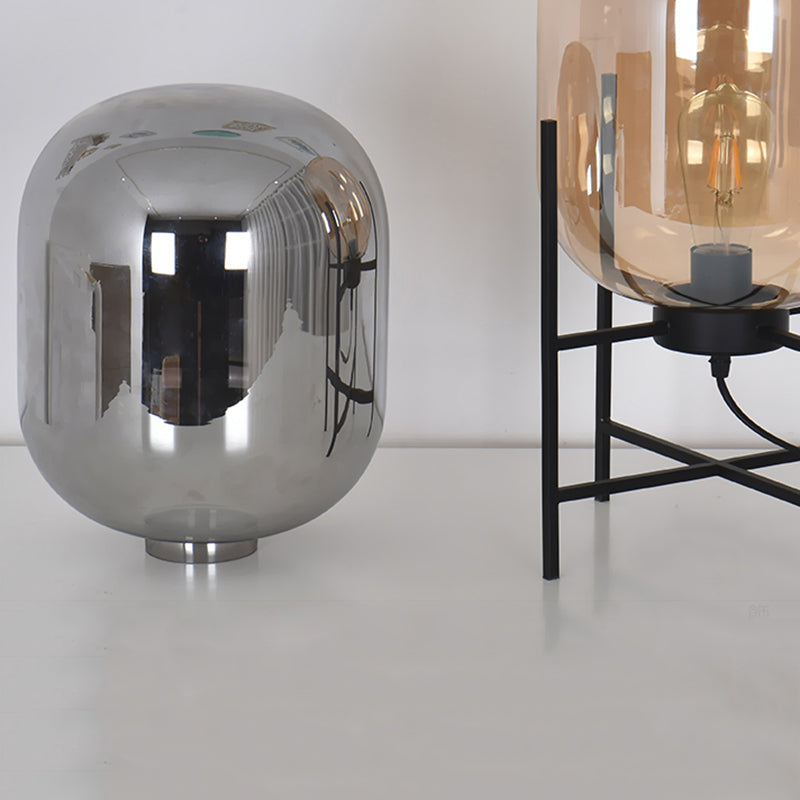 Ultramoderne eenvoud vat tafellamp glas nachtkastje lamp voor slaapkamer