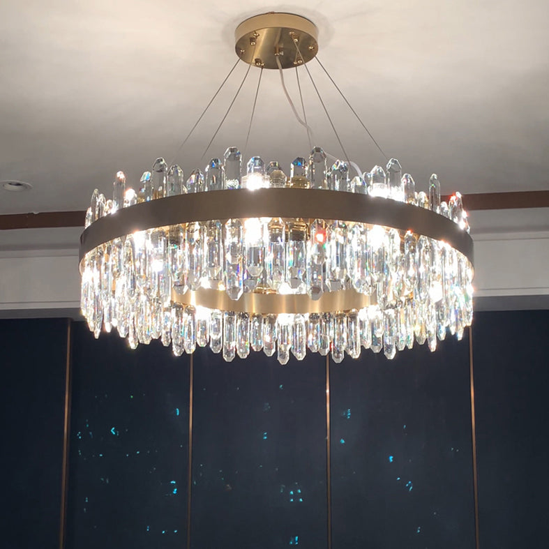 Minimalist Ceiling Pendant Light Ring Crystal Chandelier Lighting for Living Room