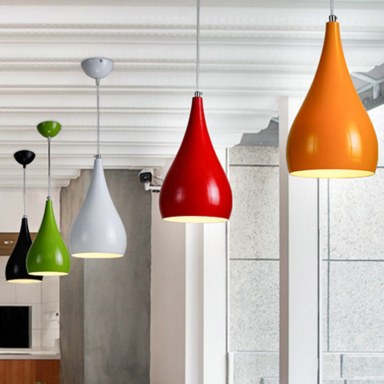 Macron Color Metal Hanging Light Nordic Style Pendant Light Cone Shape Hanging Light for Kitchen