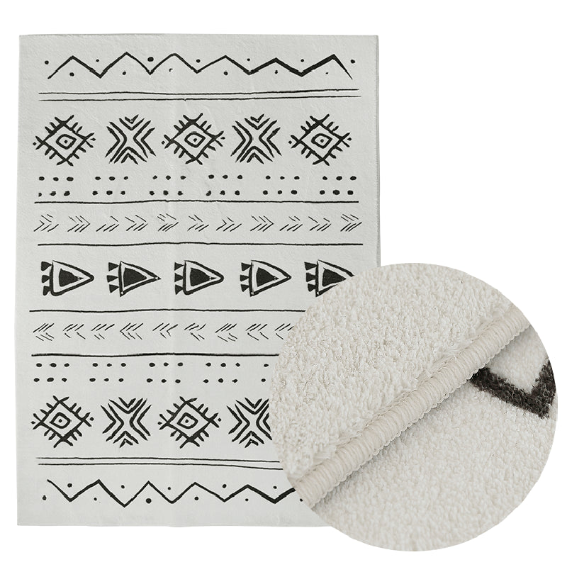 Wit Southwestern Area Trug Tribal Print polypropyleen tapijt antislip achterstappert tapijt voor woningdecoratie