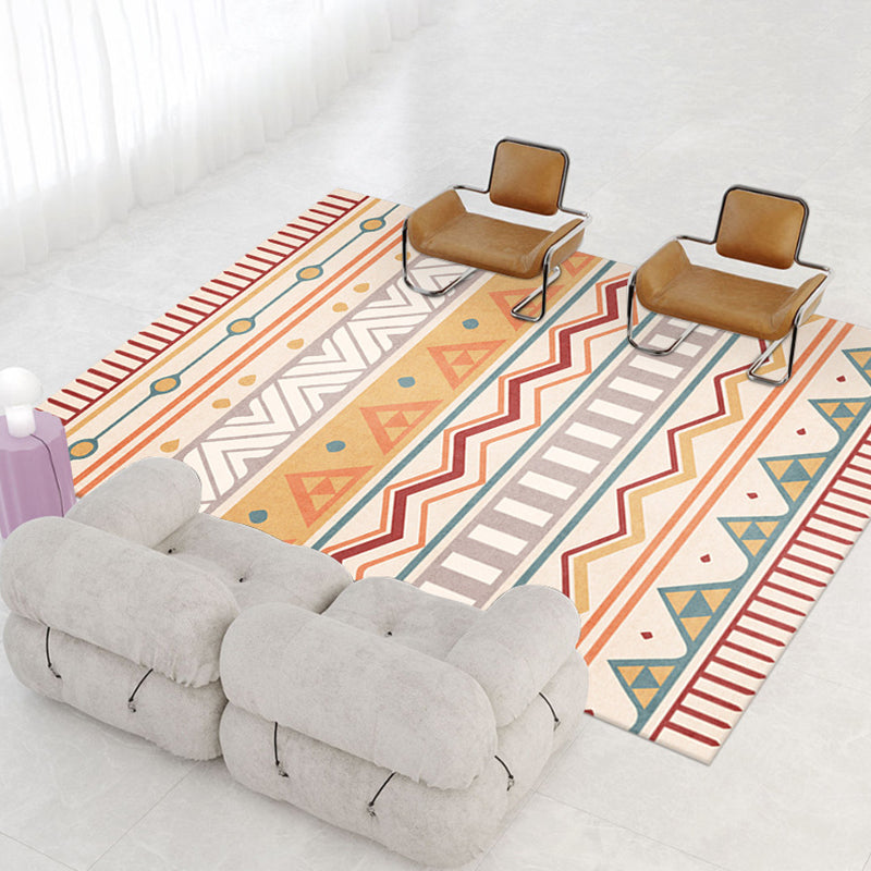 Colorful Southwestern Rug Individuality Tribal Totem Rug Anti-Slip Backing Carpet for Living Room