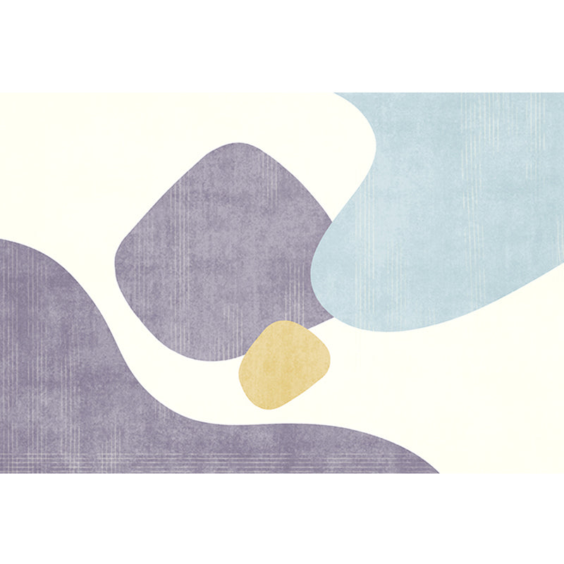 Multicolor Casual Indoor Rug Polyester Color Block Carpet Non-Slip Backing Rug for Home Decoration