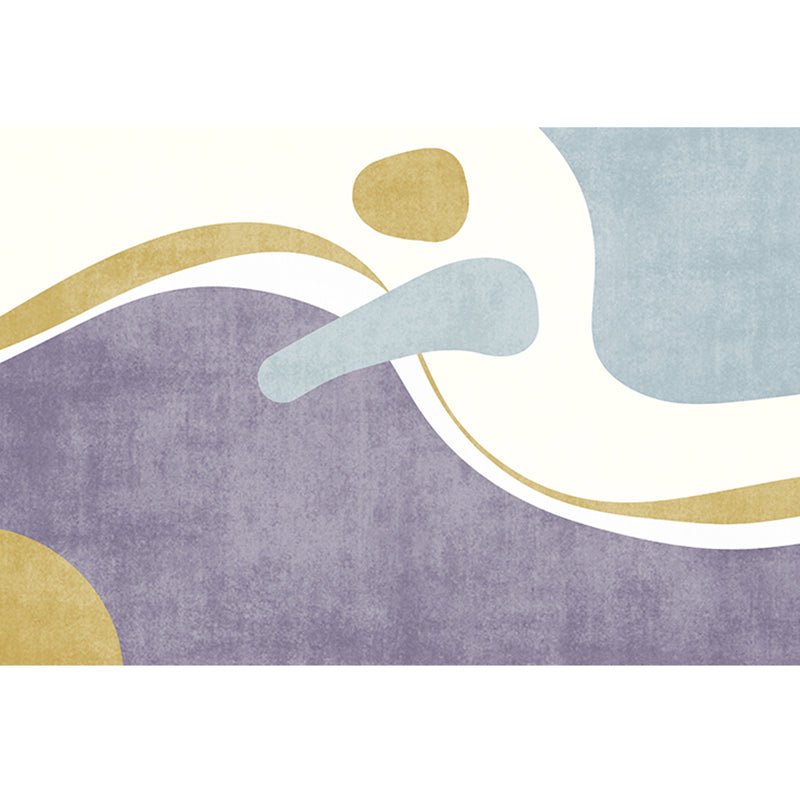 Multicolor Casual Indoor Rug Polyester Color Block Carpet Non-Slip Backing Rug for Home Decoration