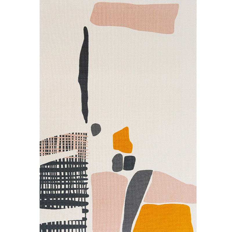 Multicolor Trendy Area Rug Polyester Abstract Print Rug Anti-Slip Backing Indoor Rug for Living Room