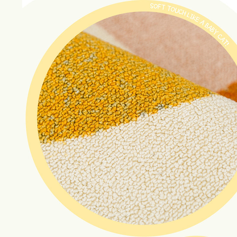 Multicolor Trendy Area Rug Polyester Abstract Print Rug Anti-Slip Backing Indoor Rug for Living Room