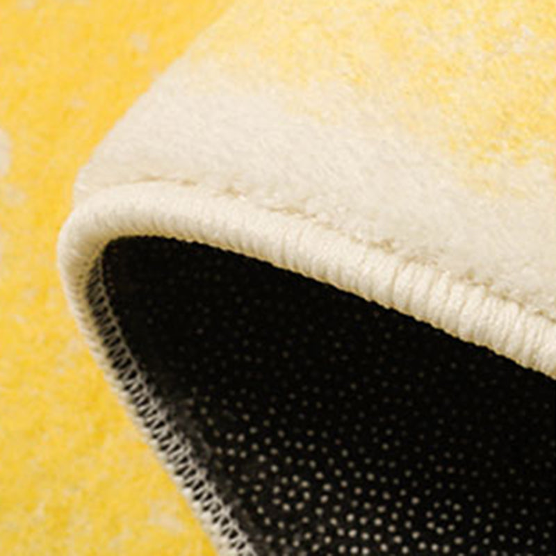 Apricot Tone Nordic Area Rug Polyester Abstract Color Block Rug Washable Indoor Rug for Living Room