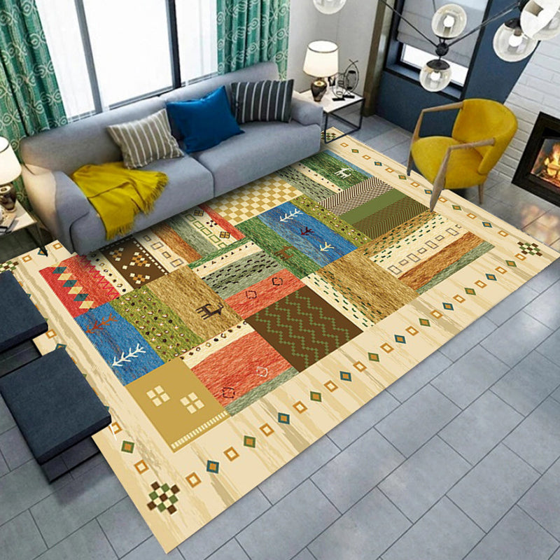 Multi-Color Bohemian Rug Rug Tribal Klassizismus Teppich Polypropylen waschbarer Teppich für Wohnkultur