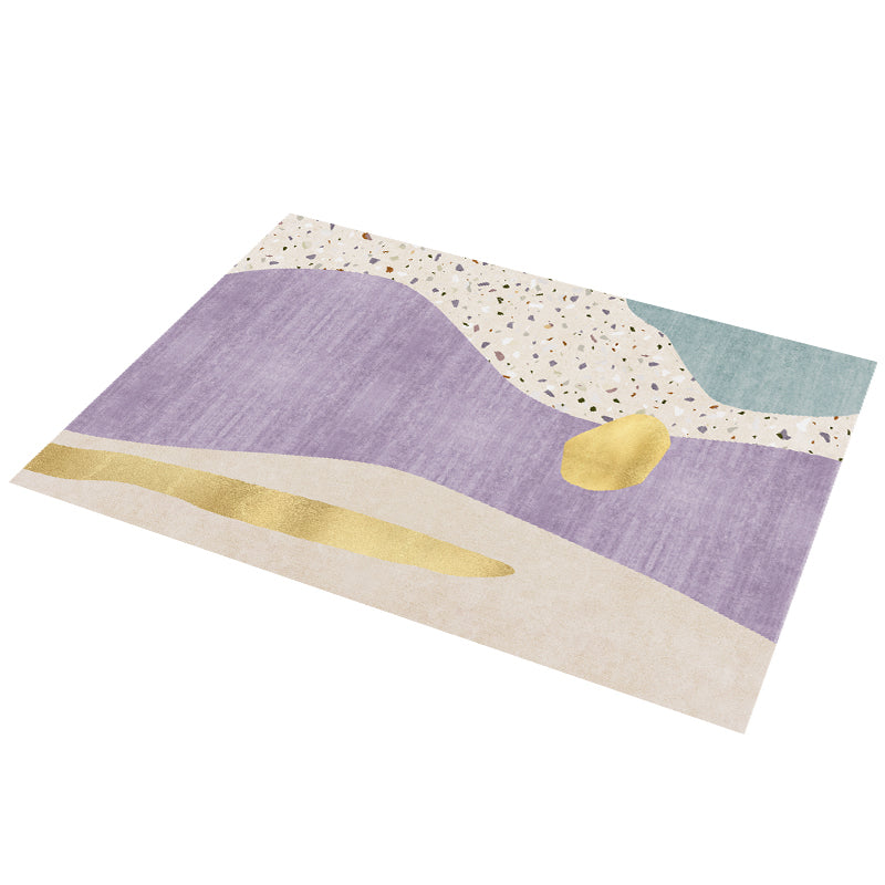 Simple Irregular Print Carpet Multicolor Polyester Rug Anti-Slip Backing Carpet for Home Decoration