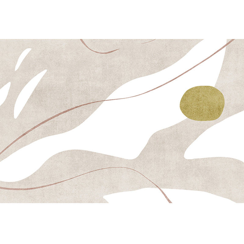 Simplicity Abstract Print Carpet Apricot Tone Polyester Rug Stain Resistant Carpet for Home Decor