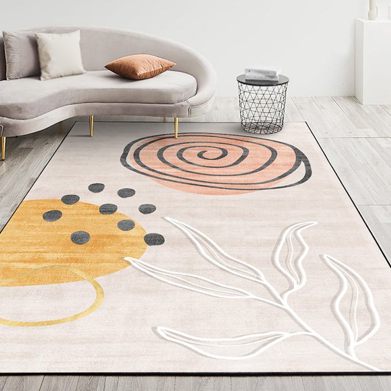 Multicolor Home Decor Carpet Nordic Abstract Pattern Area Rug Polyester with Non-Slip Backing Rug