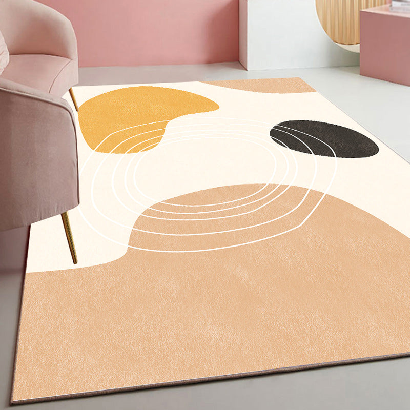 Multicolor Home Decor Carpet Nordic Abstract Pattern Area Rug Polyester with Non-Slip Backing Rug