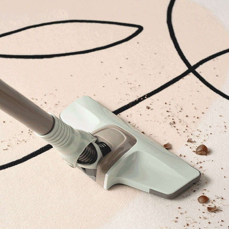 White Tone Home Decor Carpet Simple Abstract Color Block Area Rug Polyester with Stain Resistant Rug