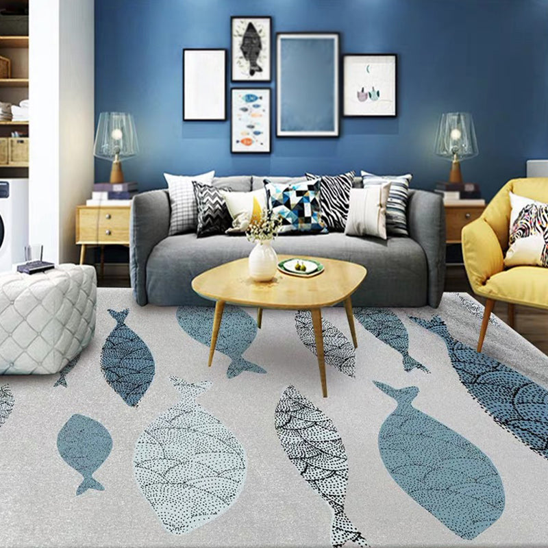Multicolor Feather Print Rug Polyester Carpet Simple Anti-Slip Backing Area Rug for Home Decoration
