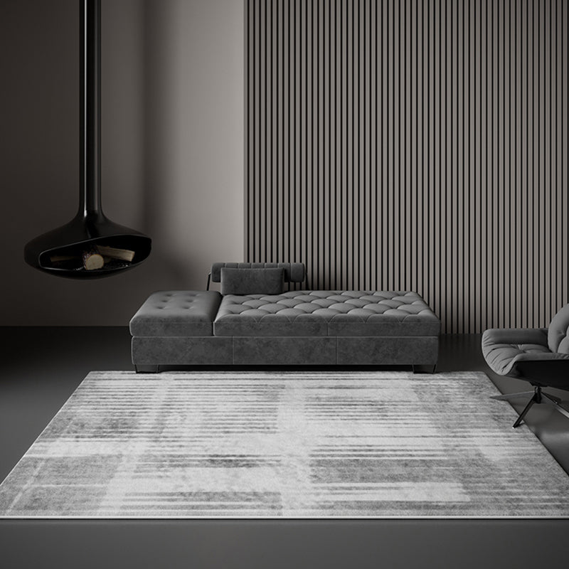 White Tone Simplicity Indoor Rug Polyester Color Gradient Carpet Non-Slip Backing Rug for Home Decor