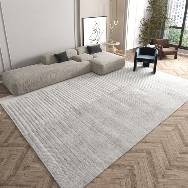 White Tone Simplicity Indoor Rug Polyester Color Gradient Carpet Non-Slip Backing Rug for Home Decor