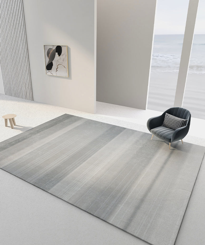 Grauston minimalistischer Innenteppich Polyester Farbe fleckigem Teppich Anti-Rutsch-Backing Teppich für Wohnkultur