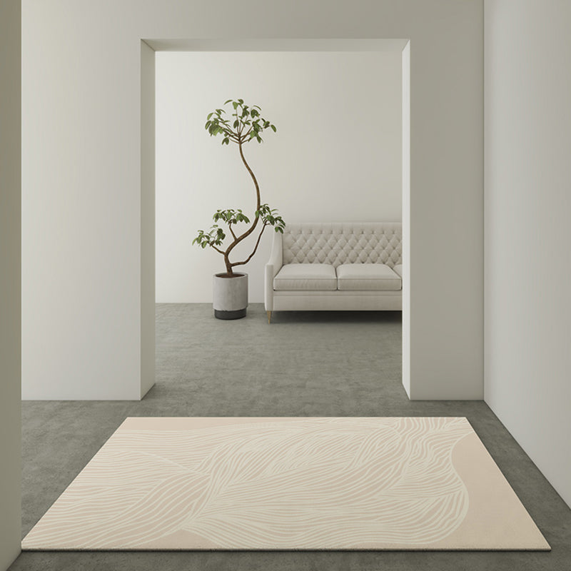 Solid Color Simplicity Area Carpet Polyester Random Stripe Indoor Rug Easy Care Rug for Living Room