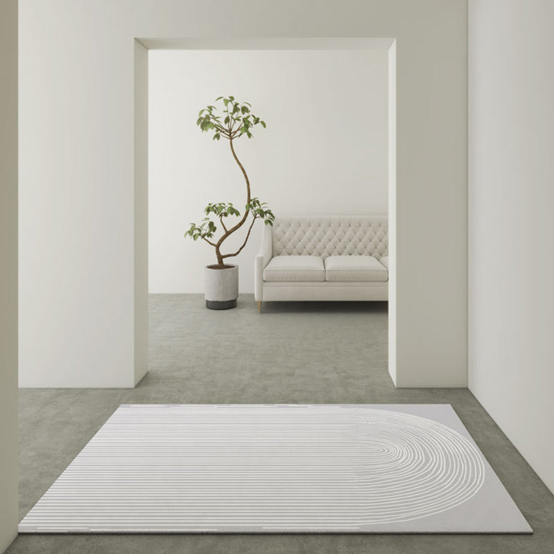 Solid Color Simplicity Area Carpet Polyester Random Stripe Indoor Rug Easy Care Rug for Living Room