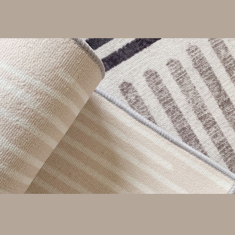 Solid Color Simplicity Area Carpet Polyester Random Stripe Indoor Rug Easy Care Rug for Living Room