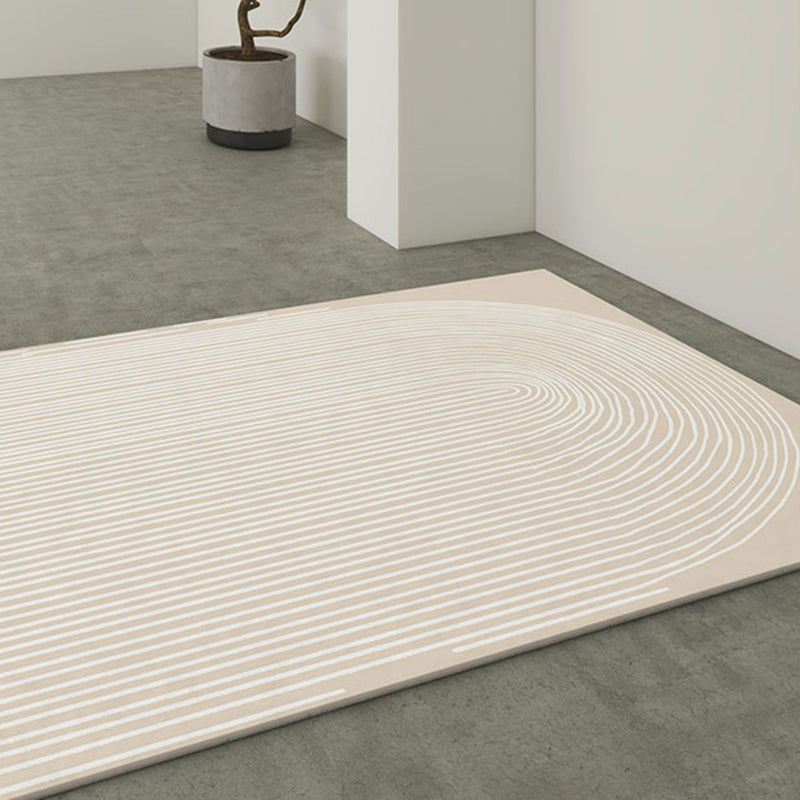 Solid Color Simplicity Area Carpet Polyester Random Stripe Indoor Rug Easy Care Rug for Living Room