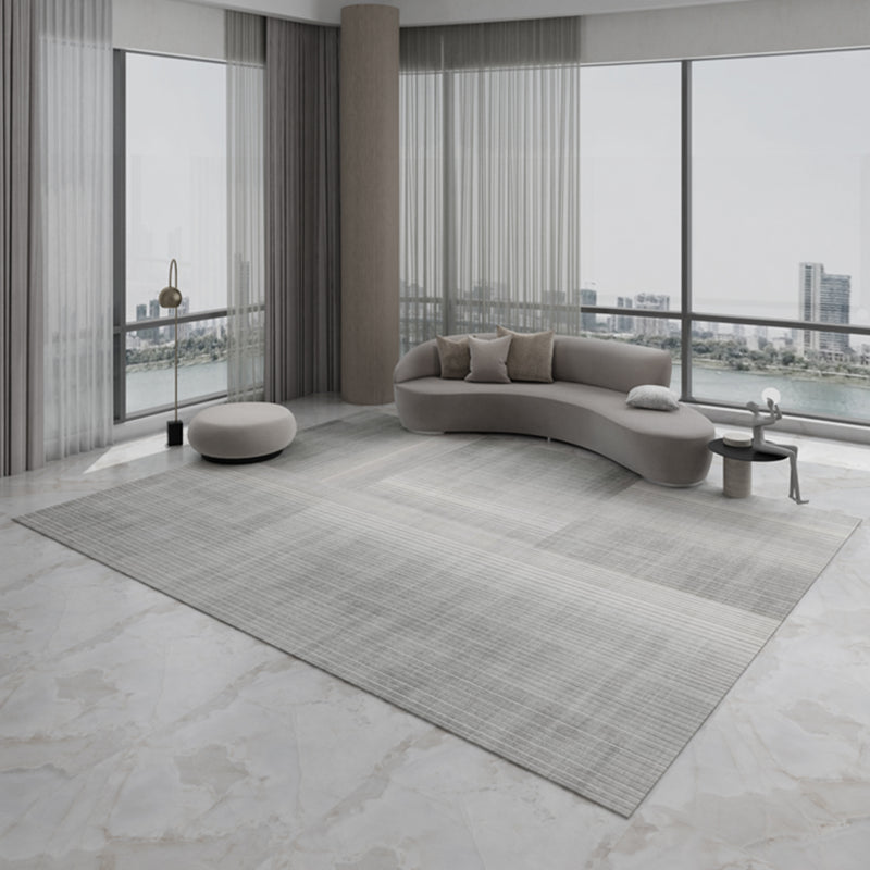 White Tone Distressed Area Carpet Polyester Color Gradient Indoor Rug Easy Care Rug for Living Room