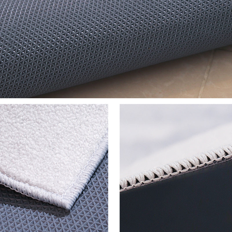 White Tone Distressed Area Carpet Polyester Color Gradient Indoor Rug Easy Care Rug for Living Room