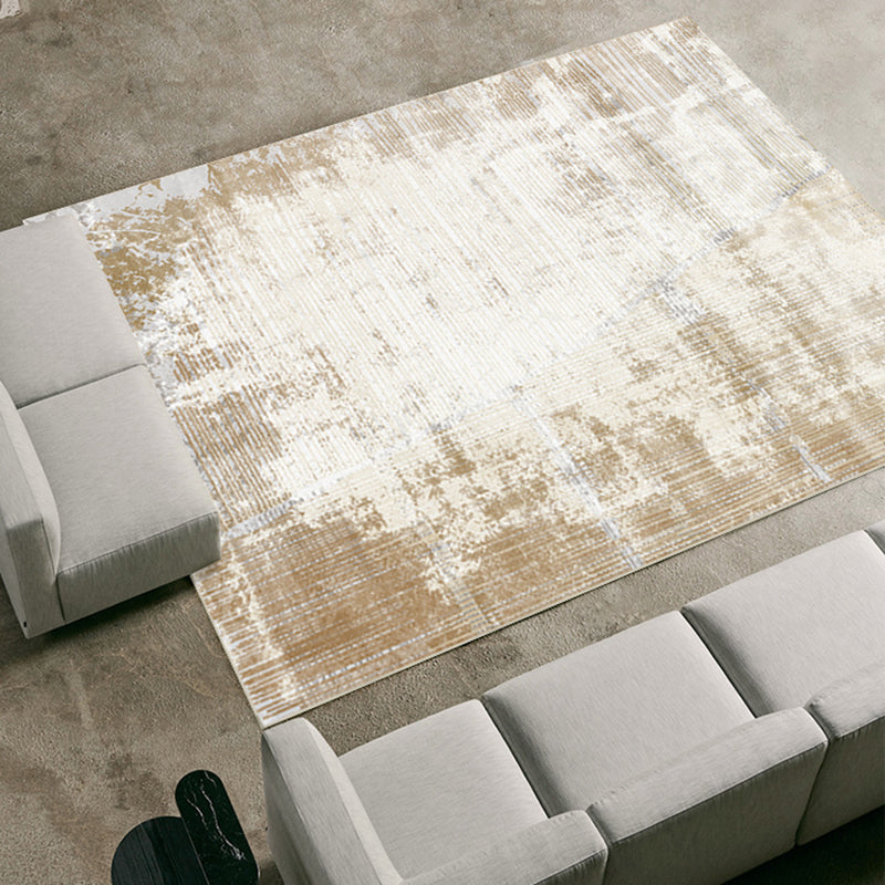 Tapis d'intérieur simple en Polyester, ton blanc, rendu des couleurs, résistant aux taches, pour la décoration de la maison
