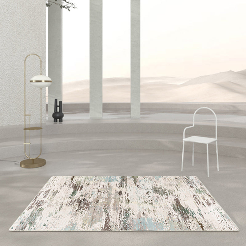 Tapis d'intérieur simple en Polyester, ton blanc, rendu des couleurs, résistant aux taches, pour la décoration de la maison