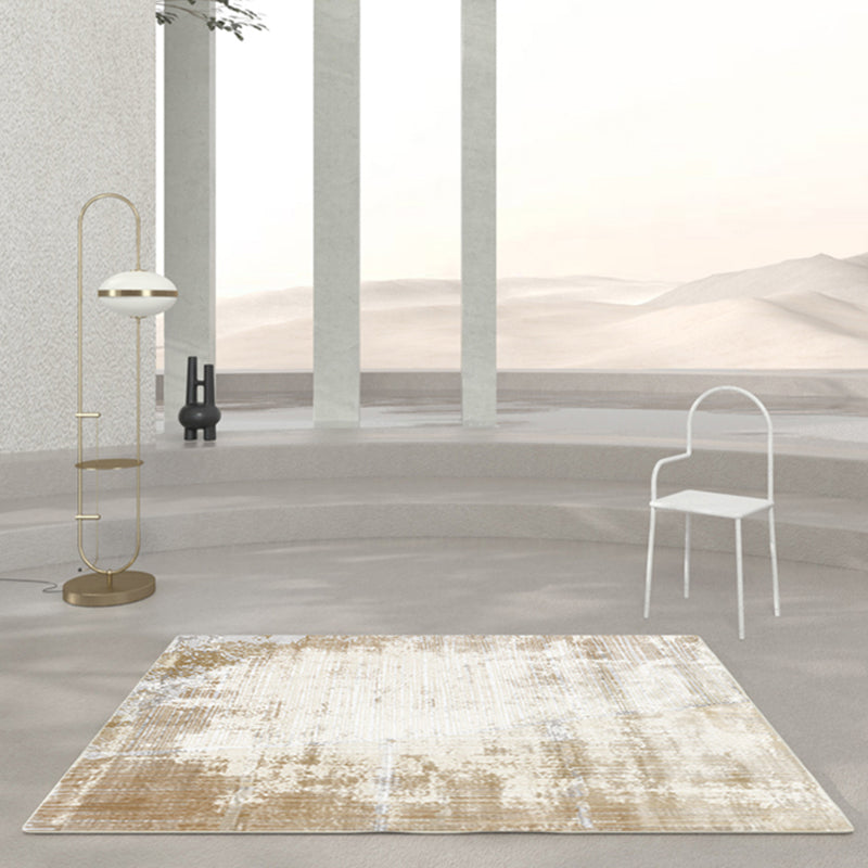 Tapis d'intérieur simple en Polyester, ton blanc, rendu des couleurs, résistant aux taches, pour la décoration de la maison