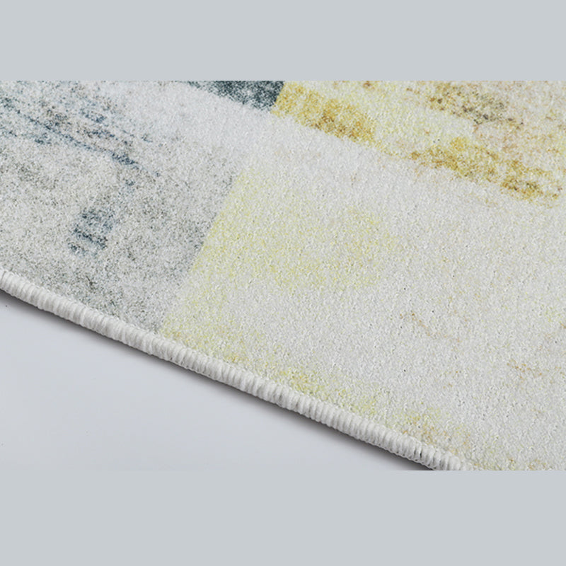 Tapis d'intérieur simple en Polyester, ton blanc, rendu des couleurs, résistant aux taches, pour la décoration de la maison