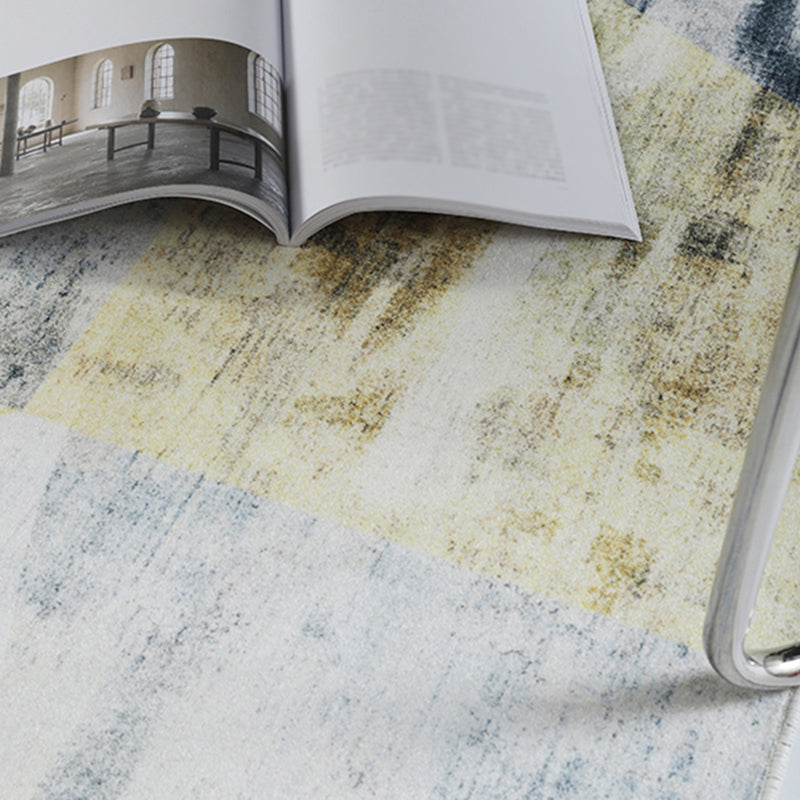 Tapis d'intérieur simple en Polyester, ton blanc, rendu des couleurs, résistant aux taches, pour la décoration de la maison
