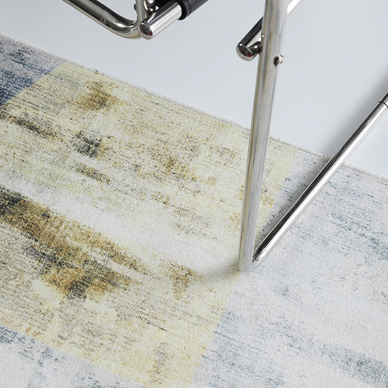 Tapis d'intérieur simple en Polyester, ton blanc, rendu des couleurs, résistant aux taches, pour la décoration de la maison