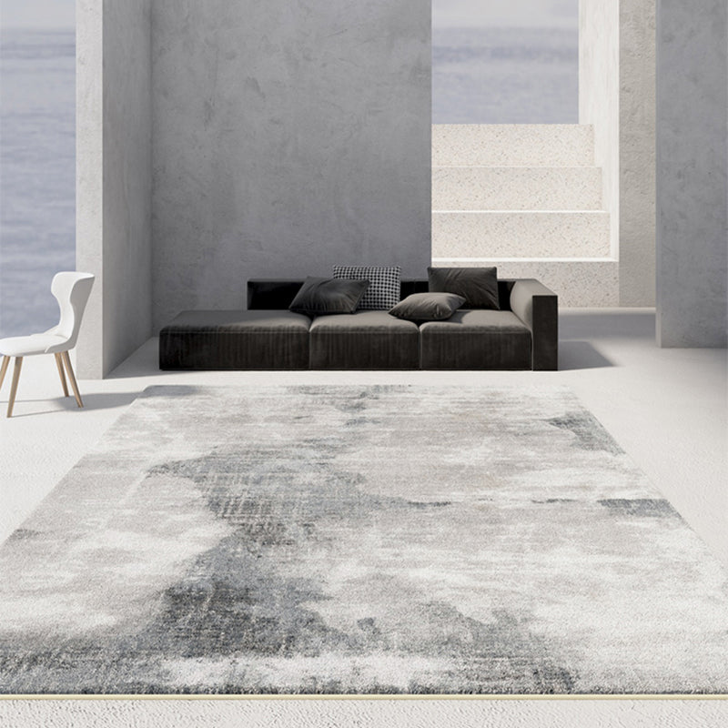 Tapis nostalgique gris en Polyester, tapis d'intérieur fleuri, résistant aux taches, pour la décoration de la maison