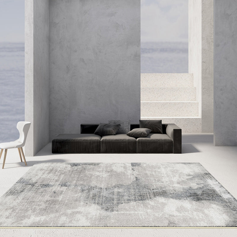 Gray Tone Nostalgia Carpet Polyester Color Blooming Indoor Rug Stain Resistant Rug for Home Decor