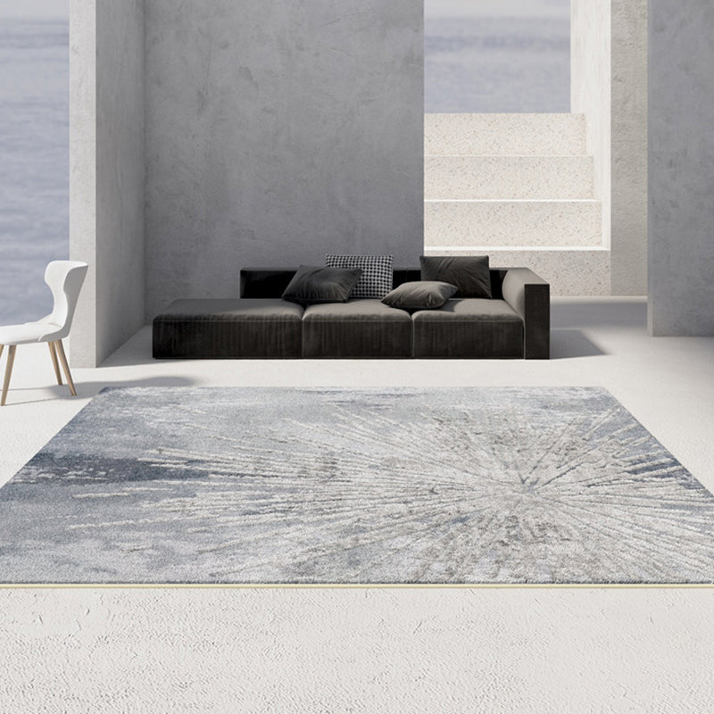 Gray Tone Nostalgia Carpet Polyester Color Blooming Indoor Rug Stain Resistant Rug for Home Decor