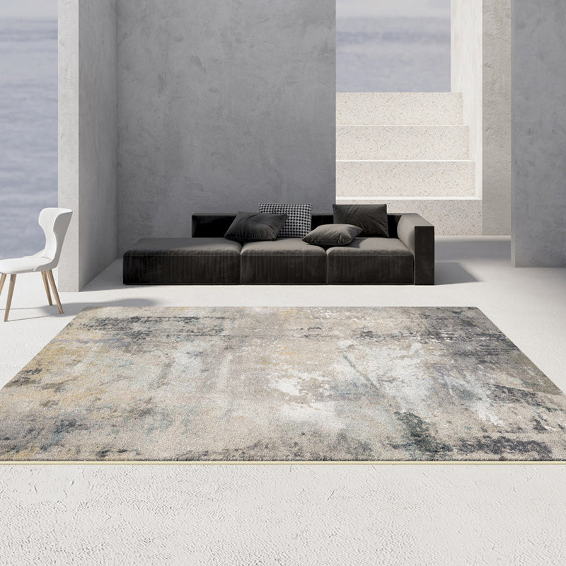 Gray Tone Nostalgia Carpet Polyester Color Blooming Indoor Rug Stain Resistant Rug for Home Decor