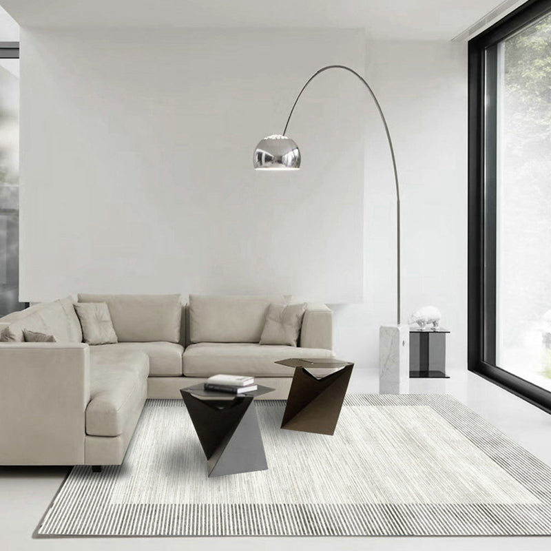 Multicolor Stripe Rug Polyester Minimalist Carpet Non-Slip Backing Indoor Rug for Home Decoration