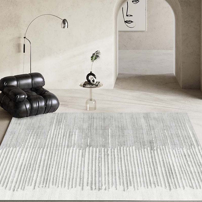 Multicolor Stripe Rug Polyester Minimalist Carpet Non-Slip Backing Indoor Rug for Home Decoration