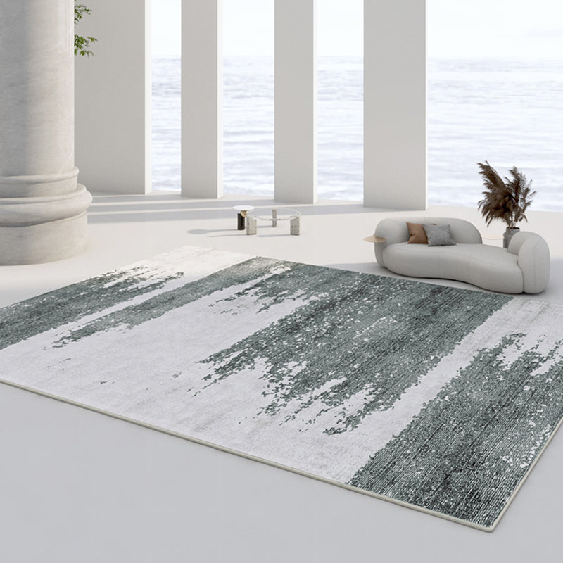 Gray Tone Color Rendering Rug Polyester Funky Carpet Non-Slip Backing Indoor Rug for Home Decoration